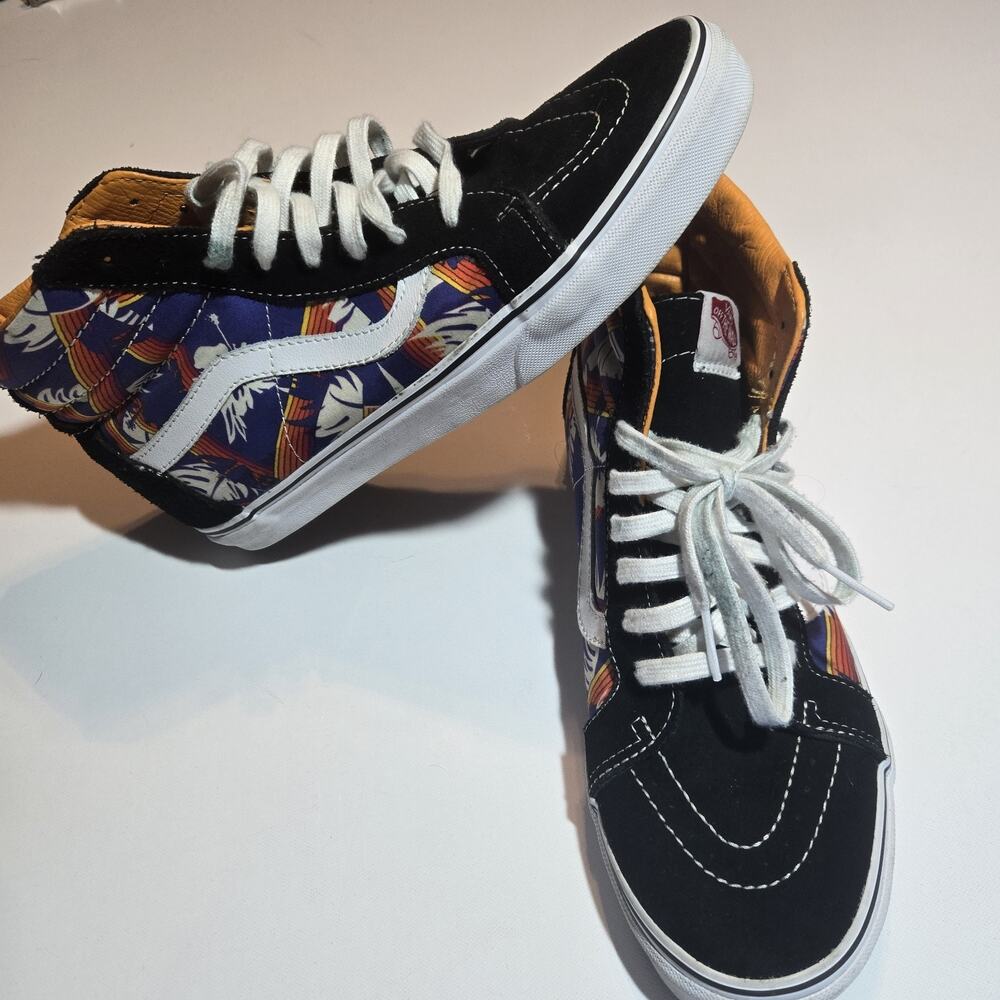 Vans Sk8-Hi Reissue Van Doren Aloha Black Blue Floral Men's 10.5 High Top Shoes